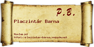 Placzintár Barna névjegykártya